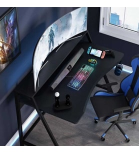 Zizuva Tasarım Monitör Raflı Siyah Gaming&Çalışma Masası