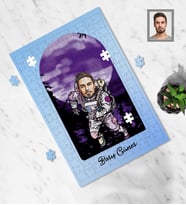 Kişiye Özel Uzay Karikatürlü A3 240 Parça Puzzle Bay-6
