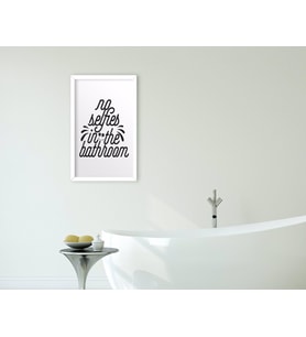 BK Home Banyo Dekoratif Ahşap Beyaz Çerçeveli Tablo-25
