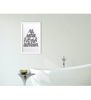 BK Home Banyo Dekoratif Ahşap Beyaz Çerçeveli Tablo-25