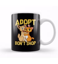 Adopt Don't Shop Cute Cat & Dog Rescue Adoption Kupa Bardak Porselen