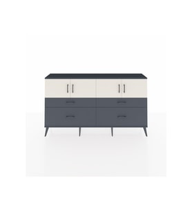 Arges Konsol 2 Raflı 4 Çekmeceli 4 Kapaklı 176x30x99 Antrasit-Aytaşı/Antrasit