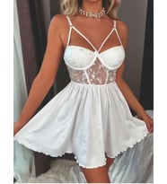 Visatin Saten Kadın Gecelik  Model (Beyaz)