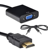 HDMI To VGA Ses Destekli Dönüştürücü Kablo Çevirici Adaptör 4488