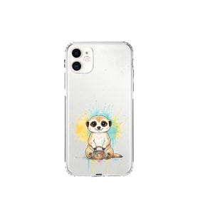 iPhone 11 ile Uyumlu Splash Mirket Tasarımlı Şeffaf Silikon Kılıf