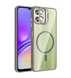 Samsung Galaxy A07 Kılıf Kamera Lens Hediyeli Standlı M-Safe Şarj Özellikli Etro