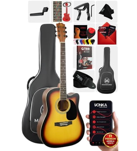 Maxword MCG-650SB Yüksek Kaliteli Ağaç Akustik Gitar Full Set