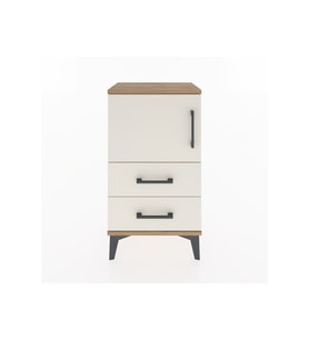 Arges Komodin 2 Raflı 2 Çekmeceli Tek Kapaklı 44x30x80 Çam-Aytaşı