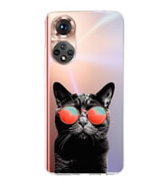 PrintiFy Huawei Honor 50 ile Uyumlu 1mm Slim Fit Kedi 3 050d Baskılı Şeffaf  Kılıf