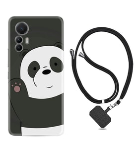 Xiaomi 12 Lite Kılıf Silikon Boyun Askılı İpli Desenli Silikon Hello Panda 1709