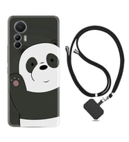 Xiaomi 12 Lite Kılıf Silikon Boyun Askılı İpli Desenli Silikon Hello Panda 1709