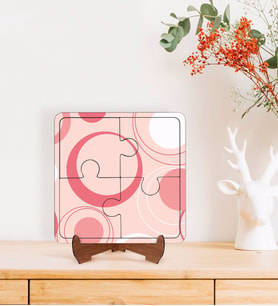 BK Gift Modern Art Tasarımlı Ahşap Standlı Puzzle Çerçeve-13