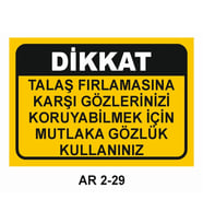 İŞ GÜVENLİĞİ UYARI LEVHASI 1 ADET PVC 21 X 29CM