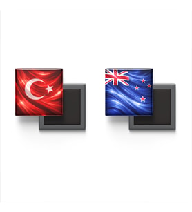 Buzdolap Magnetleri - Yeni Zelanda Bayrağı ve Türk Bayrağı - 2'li Set Magneti