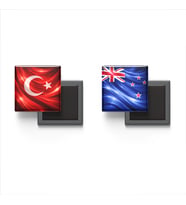 Buzdolap Magnetleri - Yeni Zelanda Bayrağı ve Türk Bayrağı - 2'li Set Magneti