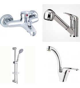 ARÇE Mix Banyo + Lavabo + Spiralli Mutfak Bataryası Ve Sürgülü Duş Takımı