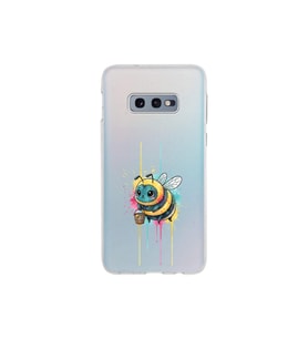 Samsung Galaxy S10e ile uyumlu Splash arı tasarımlı şeffaf silikon kılıf