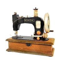 Dekoratif Metal Dikiş Makinesi Kutusu B-1157