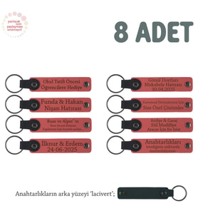 Nar Çiçeği & Lacivert, Müzikal Topluluklara Özel Hediyelik Anı Anahtarlıkları 8' li Set Takım