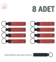 Nar Çiçeği & Lacivert, Müzikal Topluluklara Özel Hediyelik Anı Anahtarlıkları 8' li Set Takım