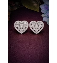 Heartshine Kalp Formu Işıltılı Zirkon Küpe – Premium Halo Tasarım (Gümüş)