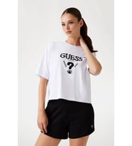 Guess Aurélie Kadın Beyaz Aktif Boxy Fit T-Shirt V4YI06I3Z14-G011