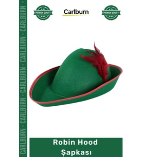#Şapka Parti Kostüm Aksesuarı Yeşil Keçe Kumaş Karnaval Eğlence Hediyelik Robin Hood Şapkası