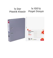 1 Adet Tigra Dar Klasör 1 Adet Noki 100'lü Poşet Dosya Ofis Seti