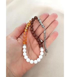 Tesbih 33 lük 8 mm Küre Kesim Karışık Doğal Taşı Tespih