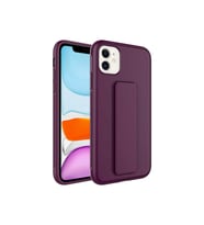 Apple iPhone 12 Uyumlu Kılıf Zore Qstand Kapak (Mürdüm)