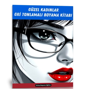 Güzel Kadınlar Gri Tonlamalı Boyama Kitabı