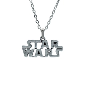 Star Wars Yazılı Erkek Kadın Kolye Antik Gümüş Kaplama - 60 cm Düz Zincir