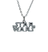 Star Wars Yazılı Erkek Kadın Kolye Antik Gümüş Kaplama - 60 cm Düz Zincir