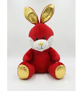 Kırmızı Peluş Tavşan Gold Kulaklı Oyuncak Yumuşak Peluş (50 cm) - 1 adet