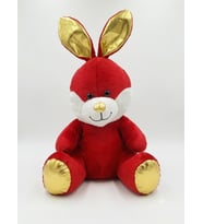 Kırmızı Peluş Tavşan Gold Kulaklı Oyuncak Yumuşak Peluş (50 cm) - 1 adet