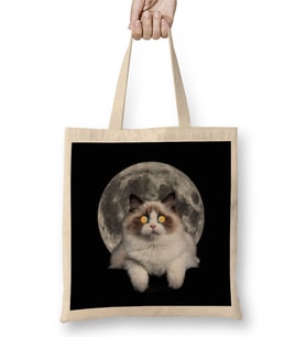Cat MOON Lover LADY Gifts Bez Çanta Uzun Saplı