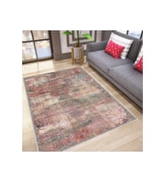 Rovigo Home Dijital Baskı Yıkanabilir Kaymaz Taban Salon Halısı RVG1646-HT134 50x80 cm (Kırmızı)