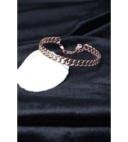 Kelepçe Bileklik Yuvarlak 925 Ayar Gümüş Zincir Bileklik (Rose)