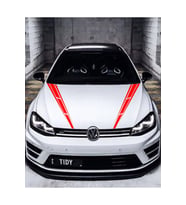 Oto Kaput Sticker Çift Şerit 2 Adet Kırmızı 10*60 Cm