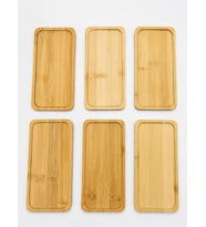 Bambu 6 Adet Sunumluk Set 17x8 cm, Dikdörtgen Çok Amaçlı Tepsi