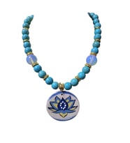Lotus Seramik Kolye (Turkuaz)