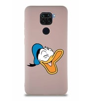 Xiaomi Redmi Note 9 Soft Premier Kapak Donald Duck-E Tasarımlı Silikon Kılıf - Pudra (Şeffaf)