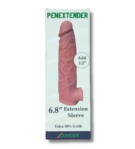 Testis Girişli Realistik Penis Kılıfı - Kalınlaştırıcı ve Uzatıcı Sıvı Silikon Kılıf