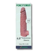 Testis Girişli Realistik Penis Kılıfı - Kalınlaştırıcı ve Uzatıcı Sıvı Silikon Kılıf