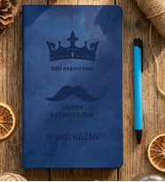 Kişiye Özel You Are My King Defter Babalar Günü Hediyesi (Mavi)