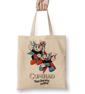 Cuphead And Mugman Bez Çanta Uzun Saplı