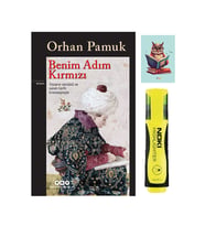 Benim Adım Kırmızı Orhan Pamuk Yapı Kredi Yayınları-Sarı Fosforlu Kalem-Not Defteri Seti (Renksiz)