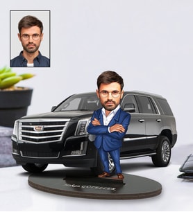 Kişiye Özel Cadillac Tasarımlı Erkek Karikatür Biblo