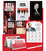 Asla Vazgeçme - Ayraç - Kartpostal - Poster - Solcular -  2026 Ajanda Gazi Paşa - Ayyıldız Ahşap Duvar Takvimi - Masa Takvimi
