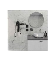 Decorev DC-5119 Dekoratik Siyah Yapıştırmalı Fön Banyo Metal Fön Makinesi Askısı